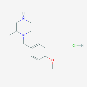 1-(4-Methoxybenzyl)-2-methylpiperazine hydrochloride chemical structure (CAS 1353973-97-3)