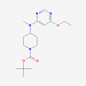 tert-Butyl 4-((6-ethoxypyrimidin-4-yl)(methyl)amino)piperidine-1-carboxylate chemical structure (CAS 1353974-00-1)