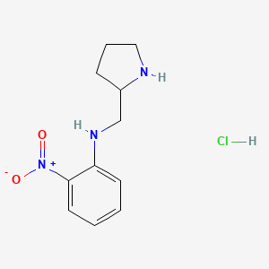 2-Nitro-N-(pyrrolidin-2-ylmethyl)aniline hydrochloride chemical structure (CAS 1353974-28-3)