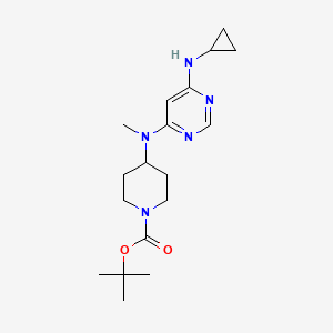 tert-Butyl 4-((6-(cyclopropylamino)pyrimidin-4-yl)(methyl)amino)piperidine-1-carboxylate chemical structure (CAS 1353974-36-3)