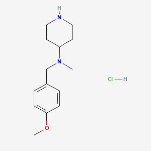 N-(4-Methoxybenzyl)-N-methylpiperidin-4-amine hydrochloride chemical structure (CAS 1353974-46-5)