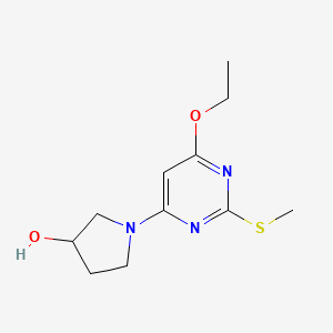 1-(6-Ethoxy-2-(methylthio)pyrimidin-4-yl)pyrrolidin-3-ol chemical structure (CAS 1353974-51-2)