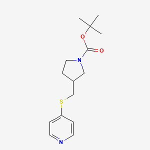 tert-Butyl 3-((pyridin-4-ylthio)methyl)pyrrolidine-1-carboxylate chemical structure (CAS 1353977-06-6)