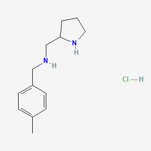 N-(4-Methylbenzyl)-1-(pyrrolidin-2-yl)methanamine hydrochloride chemical structure (CAS 1353977-20-4)