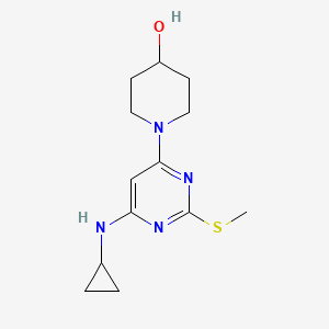 1-(6-(Cyclopropylamino)-2-(methylthio)pyrimidin-4-yl)piperidin-4-ol chemical structure (CAS 1353977-27-1)