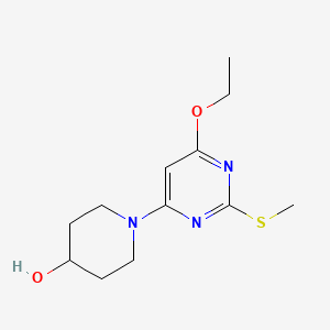 1-(6-Ethoxy-2-(methylthio)pyrimidin-4-yl)piperidin-4-ol chemical structure (CAS 1353977-36-2)