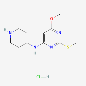 6-Methoxy-2-(methylthio)-N-(piperidin-4-yl)pyrimidin-4-amine hydrochloride chemical structure (CAS 1353977-82-8)
