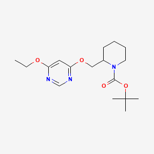 tert-Butyl 2-(((6-ethoxypyrimidin-4-yl)oxy)methyl)piperidine-1-carboxylate chemical structure (CAS 1353978-03-6)