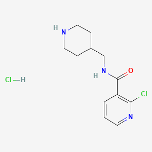 2-Chloro-N-(piperidin-4-ylmethyl)nicotinamide hydrochloride chemical structure (CAS 1353978-23-0)