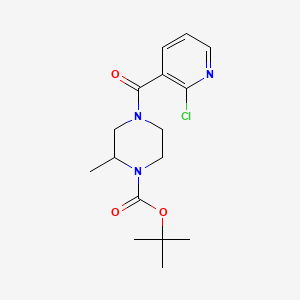 tert-Butyl 4-(2-chloronicotinoyl)-2-methylpiperazine-1-carboxylate chemical structure (CAS 1353978-39-8)