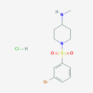 1-((3-Bromophenyl)sulfonyl)-N-methylpiperidin-4-amine hydrochloride chemical structure (CAS 1353978-50-3)