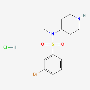 3-Bromo-N-methyl-N-(piperidin-4-yl)benzenesulfonamide hydrochloride chemical structure (CAS 1353978-73-0)