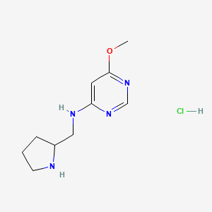 6-Methoxy-N-(pyrrolidin-2-ylmethyl)pyrimidin-4-amine hydrochloride chemical structure (CAS 1353980-10-5)