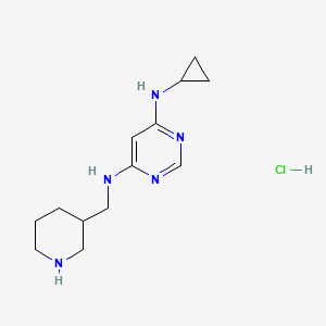 N4-Cyclopropyl-N6-(piperidin-3-ylmethyl)pyrimidine-4,6-diamine hydrochloride chemical structure (CAS 1353980-49-0)