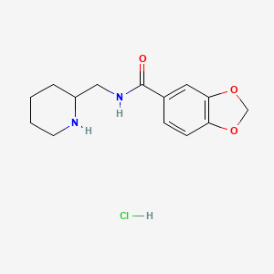 N-(Piperidin-2-ylmethyl)benzo[d][1,3]dioxole-5-carboxamide hydrochloride chemical structure (CAS 1353980-62-7)