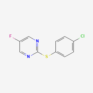 2-((4-Chlorophenyl)thio)-5-fluoropyrimidine chemical structure (CAS 1353980-68-3)