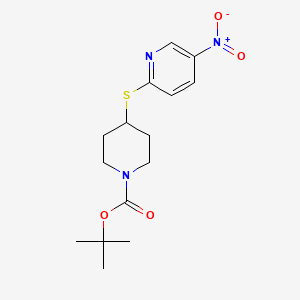 tert-Butyl 4-((5-nitropyridin-2-yl)thio)piperidine-1-carboxylate chemical structure (CAS 1353981-45-9)
