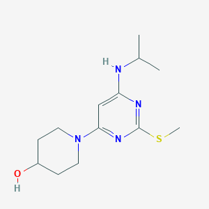 1-(6-(Isopropylamino)-2-(methylthio)pyrimidin-4-yl)piperidin-4-ol chemical structure (CAS 1353985-04-2)