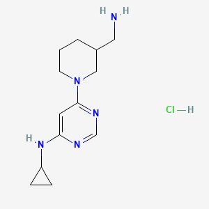 6-(3-(Aminomethyl)piperidin-1-yl)-N-cyclopropylpyrimidin-4-amine hydrochloride chemical structure (CAS 1353985-14-4)