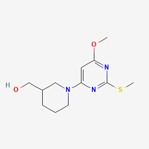 (1-(6-Methoxy-2-(methylthio)pyrimidin-4-yl)piperidin-3-yl)methanol chemical structure (CAS 1353985-24-6)