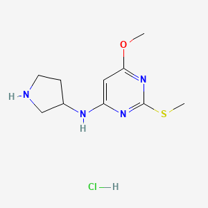 6-Methoxy-2-(methylthio)-N-(pyrrolidin-3-yl)pyrimidin-4-amine hydrochloride chemical structure (CAS 1353985-32-6)