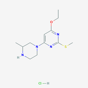 4-Ethoxy-6-(3-methylpiperazin-1-yl)-2-(methylthio)pyrimidine hydrochloride chemical structure (CAS 1353985-71-3)