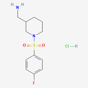 (1-((4-Fluorophenyl)sulfonyl)piperidin-3-yl)methanamine hydrochloride chemical structure (CAS 1353985-93-9)
