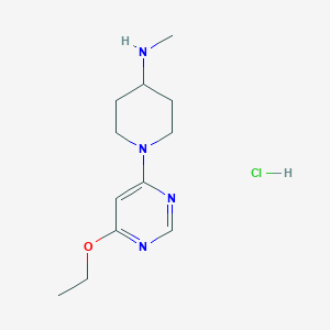 1-(6-Ethoxypyrimidin-4-yl)-N-methylpiperidin-4-amine hydrochloride chemical structure (CAS 1353987-27-5)