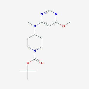 tert-Butyl 4-((6-methoxypyrimidin-4-yl)(methyl)amino)piperidine-1-carboxylate chemical structure (CAS 1353987-31-1)