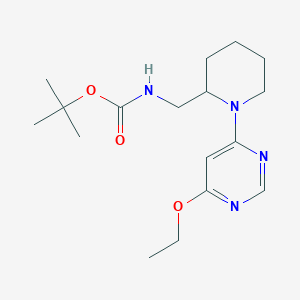 tert-Butyl ((1-(6-ethoxypyrimidin-4-yl)piperidin-2-yl)methyl)carbamate chemical structure (CAS 1353989-78-2)