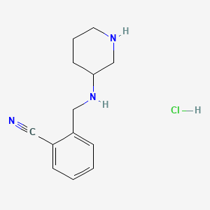 2-((Piperidin-3-ylamino)methyl)benzonitrile hydrochloride chemical structure (CAS 1353989-83-9)