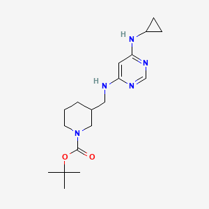 tert-Butyl 3-(((6-(cyclopropylamino)pyrimidin-4-yl)amino)methyl)piperidine-1-carboxylate chemical structure (CAS 1353989-88-4)