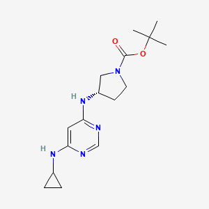 (S)-tert-Butyl 3-((6-(cyclopropylamino)pyrimidin-4-yl)amino)pyrrolidine-1-carboxylate chemical structure (CAS 1353994-21-4)