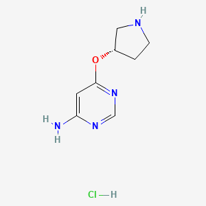(S)-6-(Pyrrolidin-3-yloxy)pyrimidin-4-amine hydrochloride chemical structure (CAS 1354000-08-0)