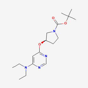 (R)-tert-Butyl 3-((6-(diethylamino)pyrimidin-4-yl)oxy)pyrrolidine-1-carboxylate chemical structure (CAS 1354000-24-0)