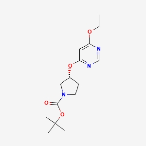 (R)-tert-Butyl 3-((6-ethoxypyrimidin-4-yl)oxy)pyrrolidine-1-carboxylate chemical structure (CAS 1354014-71-3)