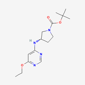 (S)-tert-Butyl 3-((6-ethoxypyrimidin-4-yl)amino)pyrrolidine-1-carboxylate chemical structure (CAS 1354018-05-5)