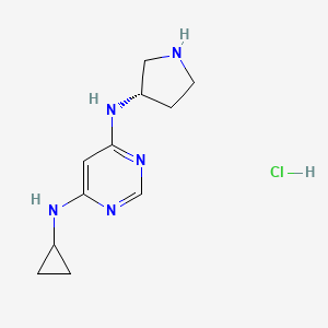 (S)-N4-Cyclopropyl-N6-(pyrrolidin-3-yl)pyrimidine-4,6-diamine hydrochloride chemical structure (CAS 1354018-58-8)