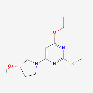 (S)-1-(6-Ethoxy-2-(methylthio)pyrimidin-4-yl)pyrrolidin-3-ol chemical structure (CAS 1354018-60-2)