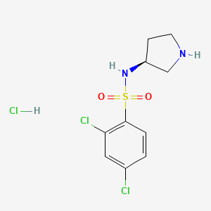 (S)-2,4-Dichloro-N-(pyrrolidin-3-yl)benzenesulfonamide hydrochloride chemical structure (CAS 1354018-64-6)