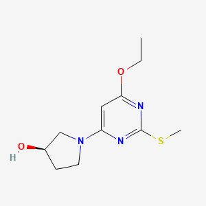 (R)-1-(6-Ethoxy-2-(methylthio)pyrimidin-4-yl)pyrrolidin-3-ol chemical structure (CAS 1354019-51-4)