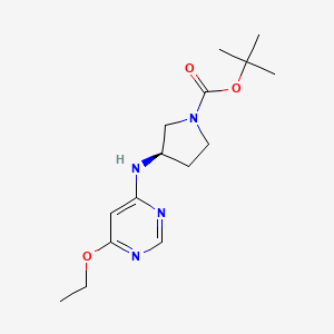 (R)-tert-Butyl 3-((6-ethoxypyrimidin-4-yl)amino)pyrrolidine-1-carboxylate chemical structure (CAS 1354020-91-9)