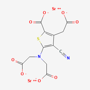 2,2'-((5-Carboxy-4-(carboxymethyl)-3-cyanothiophen-2-yl)azanediyl)diacetic acid, distrontium salt chemical structure (CAS 135459-87-9)