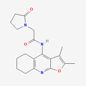 N-(2,3-Dimethyl-5,6,7,8-tetrahydrofuro[2,3-b]quinolin-4-yl)-2-(2-oxopyrrolidin-1-yl)acetamide chemical structure (CAS 135463-81-9)