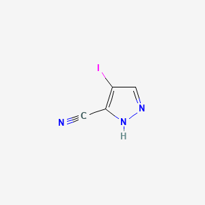 4-Iodo-1H-pyrazole-5-carbonitrile chemical structure (CAS 1354703-91-5)