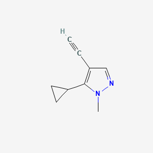 5-Cyclopropyl-4-ethynyl-1-methyl-1H-pyrazole chemical structure (CAS 1354706-53-8)