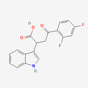 4-(2,4-Difluorophenyl)-2-(1H-indol-3-yl)-4-oxobutanoic acid chemical structure (CAS 1354707-41-7)