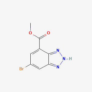 Methyl 5-bromo-1H-benzo[d][1,2,3]triazole-7-carboxylate chemical structure (CAS 1354763-56-6)