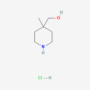 (4-Methylpiperidin-4-yl)methanol hydrochloride chemical structure (CAS 1354792-85-0)