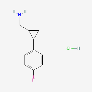 (2-(4-Fluorophenyl)cyclopropyl)methanamine hydrochloride chemical structure (CAS 1354954-53-2)
